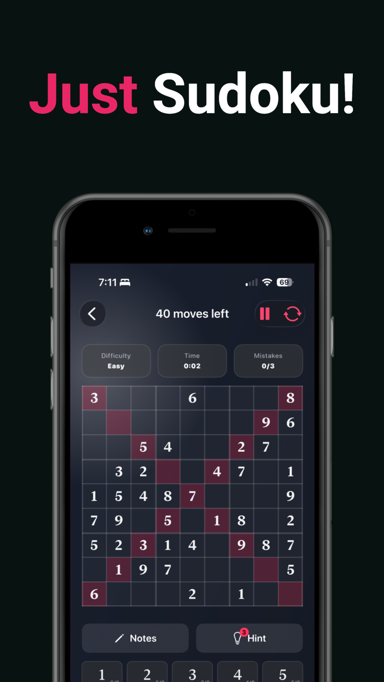 Just Sudoku on iPhone