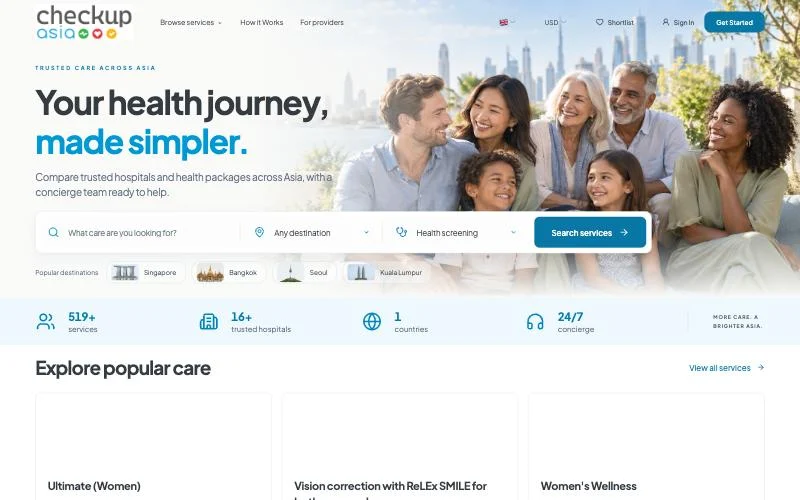 The CheckUp Asia homepage