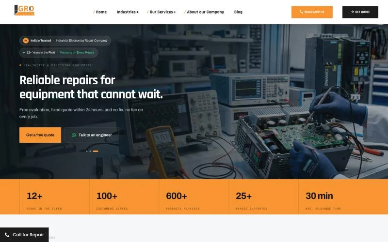 The GRD Solutions homepage