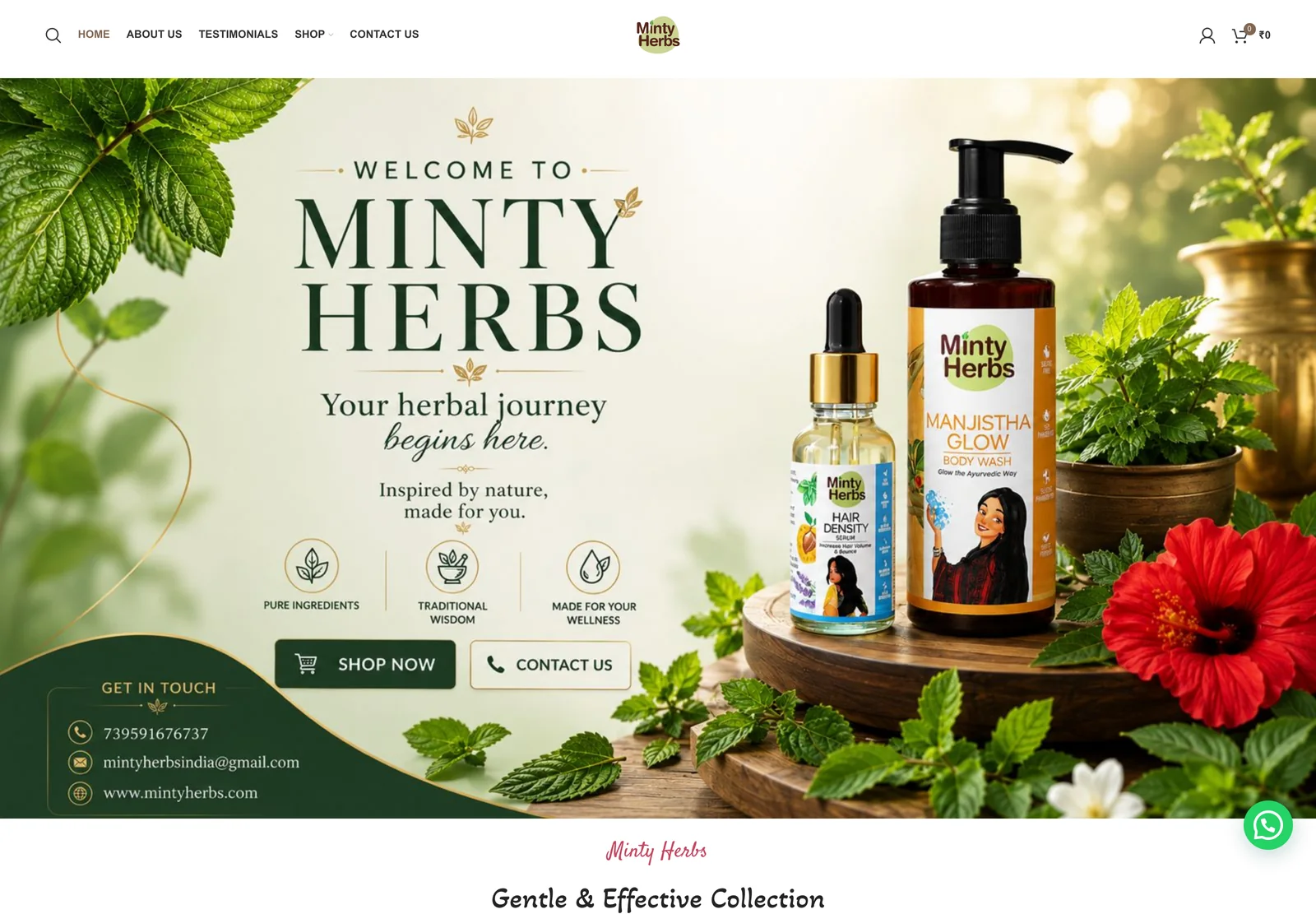 The Minty Herbs homepage